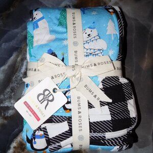 BUMS & ROSES LICENSE TO CHILL BUM BUM BLANKET 50" X 50" NEW